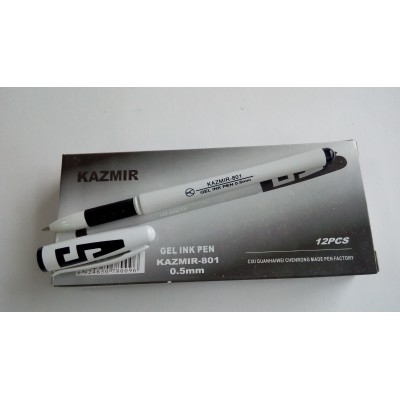 Ручка KAZMIR KZ-801 гелевая черная 0,5мм (12шт/уп)